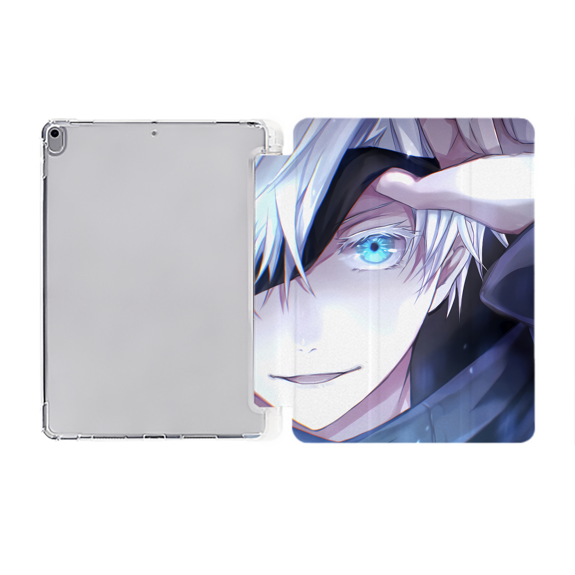 （画像用） 呪術廻戦 Jujutsu Kaisen IPad ケース ペン収納付き 三つ折りスタンド PUレザー×シリコン 対応機種9.5/10.5/10.9インチ